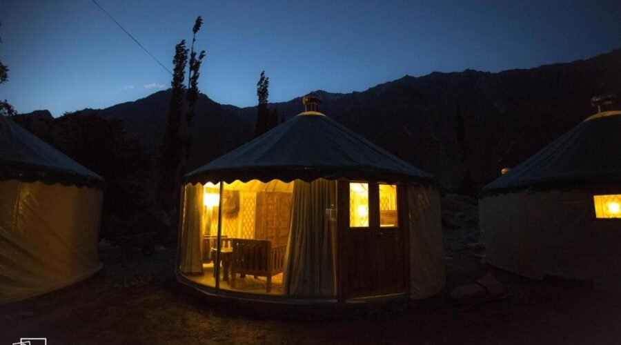 Roomy Yurts Minapin Nagar Hunza - Outside Night View